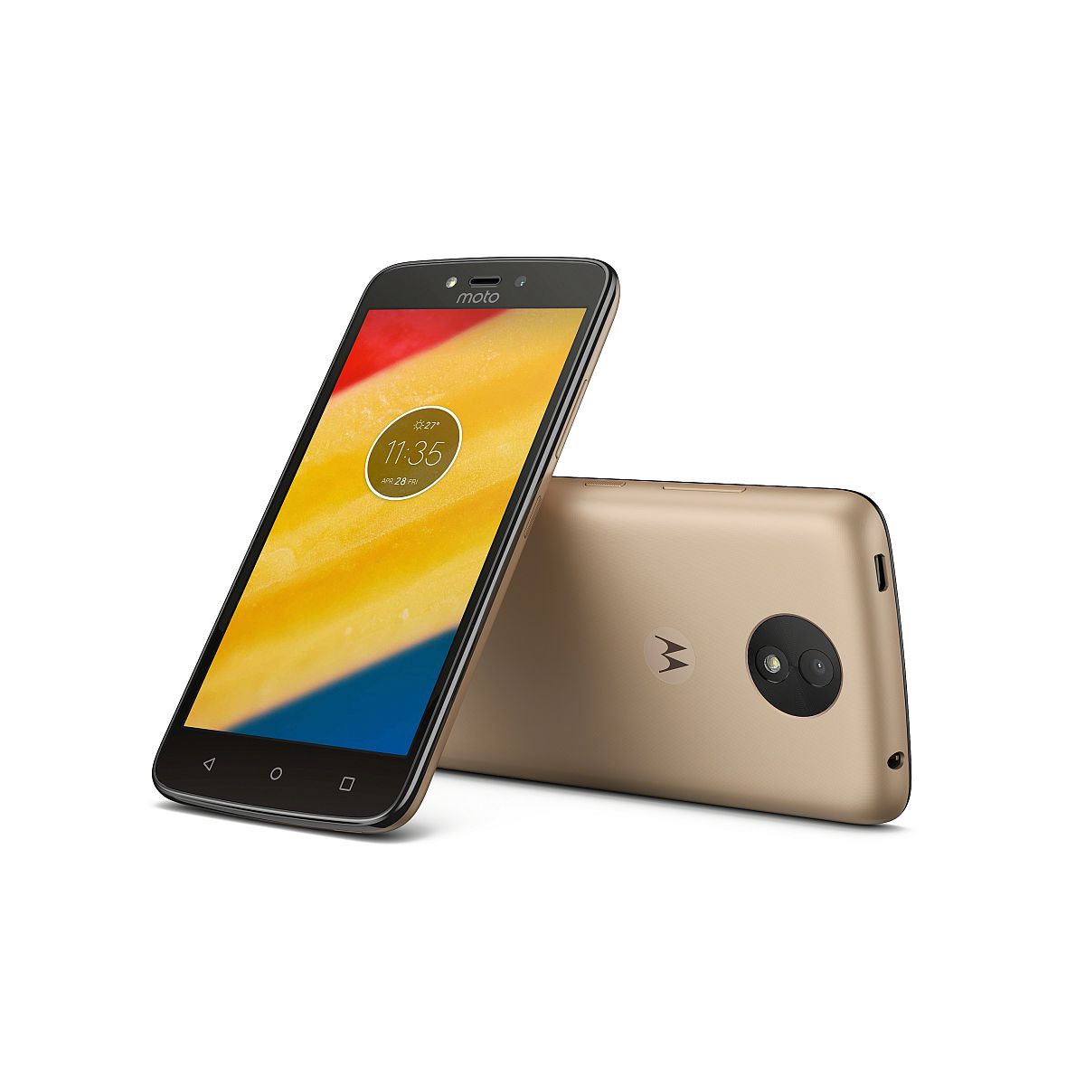 Moto C Plus Fine Gold Front Back manja
