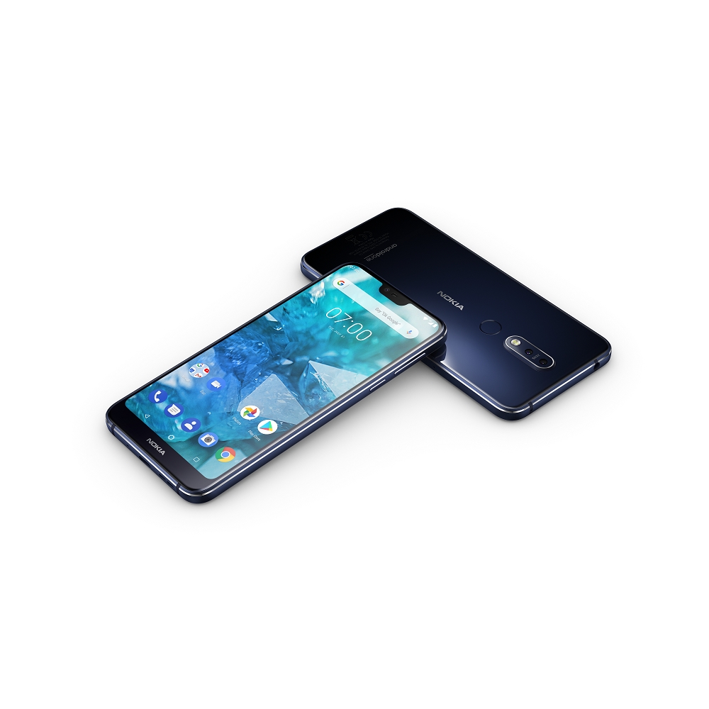 HMD Global Nokia 7.1 Midnight Blue Front and Back s