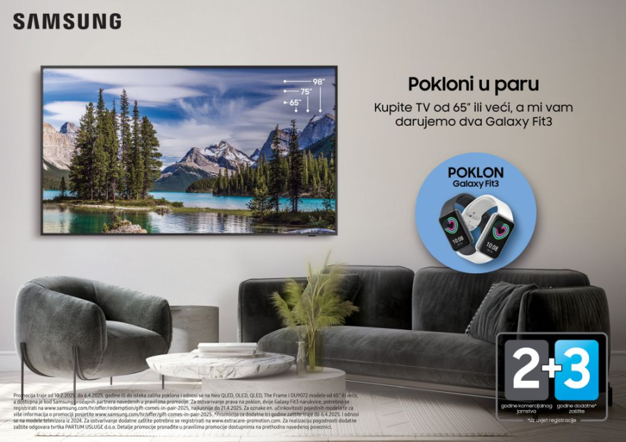 Samsung TV i poklon dvije Galaxy Fit3 narukvice