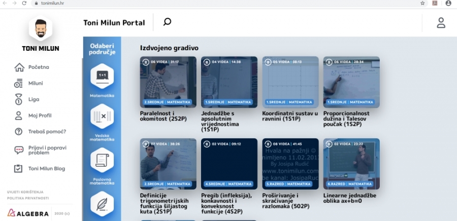 Portal Tonija Miluna ovih dana ostvaruje značajan rast i dokazuje svoju vrijednost u segmentu dodatnog obrazovanja učenika