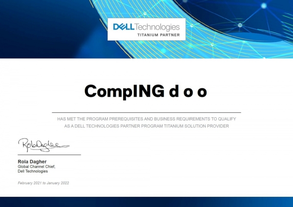 Comping ostvario najvi&scaron;i Dell Technologies partnerski status -Titanium