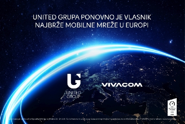 United Grupa i operater Vivacom ponovno s najbržom mobilnom mrežom u Europi prema mjerenju Ookle&reg;