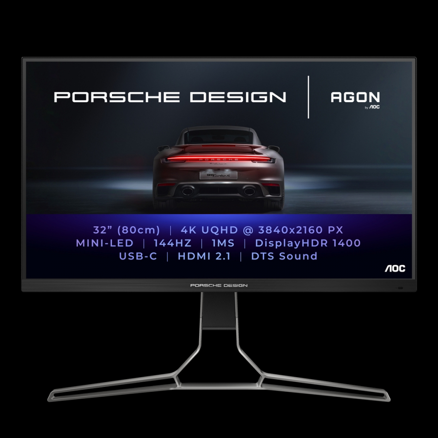 Porsche Design i AGON by AOC predstavljaju novi PD32M: 4K, 144 Hz, HDR 1400 premium monitor